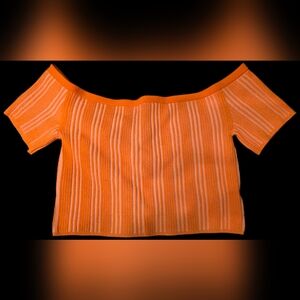 Aerie Orange and White Knit Top